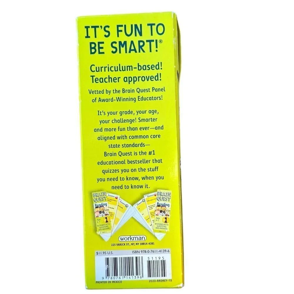 Brain Quest 1st Grade Grade Elementary School Reading Q&A Cards Decks. Ages 6-7.